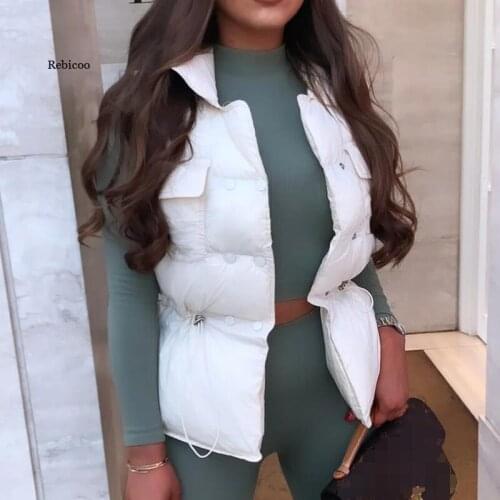 Light Down Vest Women Short Bodywarmer Vest Windproof Lightweight Coat Female White Duck Down jacket Sleeveless Outwear