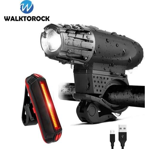 New Bicycle Light 300 Lumen USB Rechargeable Bike Cycling Front Light Headlight +Tail Lights for Mountains Bike Accessories