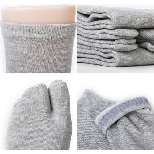 3 Pairs Japanese Kimono Flip Flop Sandal Split Toe Tabi Ninja Geta Socks Solid color Breathable socks cheap white black calzette