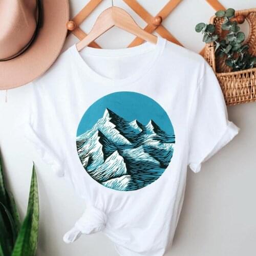 Women Summer Tshirts Fashion Mountain Travel Holiday Cartoon Short Sleeve Clothes Graphic T Top Lady Print Female Tee T-Shirt