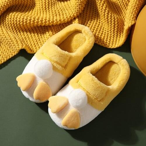 Winter House Fur Slippers Warm Cotton Shoes Cute Lovely Cartoon Indoor Bedroom Women Men Ladies Lovers Couple Furry Slides