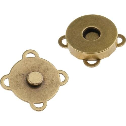 10 Sets Metal Fasteners Magnetic Purse Snap Clasps Button for Closure Purse Bbag Clothes Sewing Craft DIY Accessories