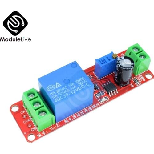 10PCS DC 12V Time Delay relay shield NE555 Timer Switch Shield Adjustable Module 0 to 10 Second Board Wholesale