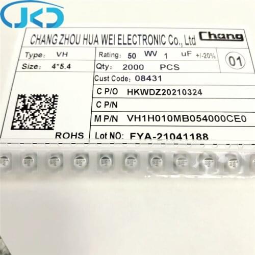 20pcs/50pcs New 1uF 50V 4x5.4mm Super Low ESR 50V1uF SMD Aluminum Electrolytic Capacitor High Quality 1UF50V SMD