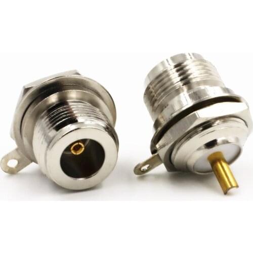 20pcs brass N Front Mount Female bulkhead with solder cup straight RF adapter