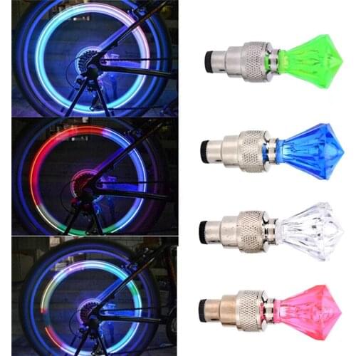 2x LED Motorcycle Cycling Bike Bicycle Wheel Tire Valve Flashing Light Car Lamp
