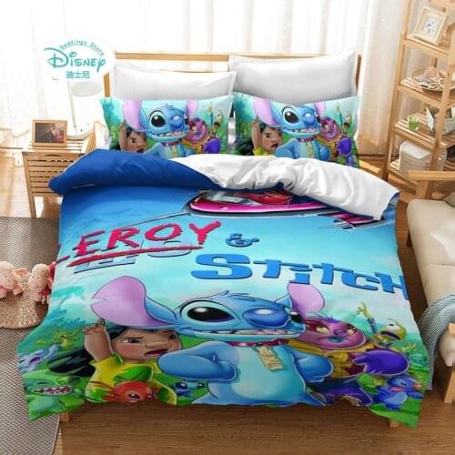 3D Disney Home Lilo and Stitch Bedding Set Quilt Cover Twin Bedroom Decor for Children Kids Boy Girl Queen King Size Bedding Set