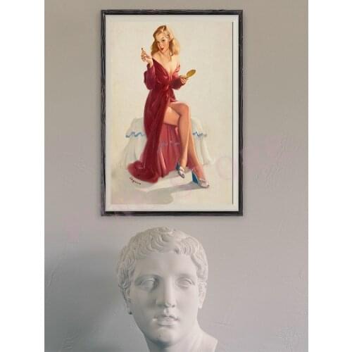 407 Vintage Beautiful Pin-up Girl Classic Picture Custom Silk Poster Home Deco Wall Art Christmas Gift