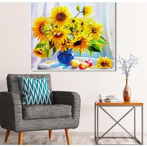 5d diamond painting Sunflower Picture Full Diamond Embroidery Cross Stitch DIY Diamond Mosaic Home Decor Art Painting Accessory