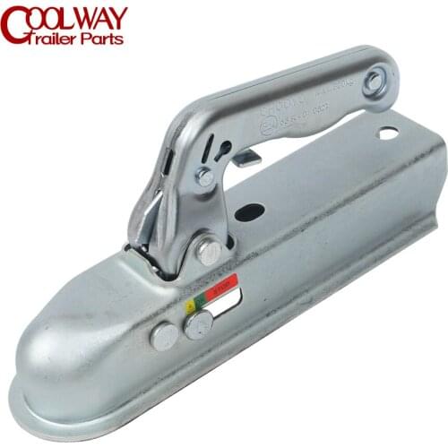 Emark Approval EU Style Trailer Coupler For 50mm Hitch Ball Square 50mm Channel RV Parts Camper Accessories Caravan Components