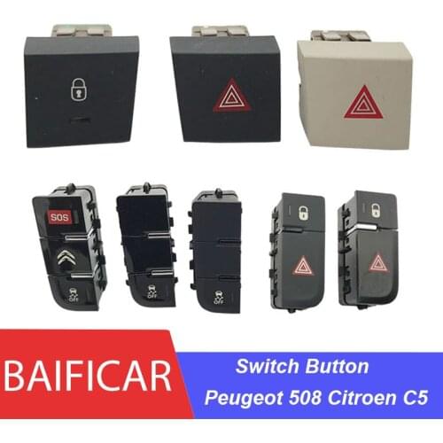 Baificar Brand New Emergency Light Double Flash Central Lock Reversing Radar Parking Switch For Peugeot 508 Citroen C5