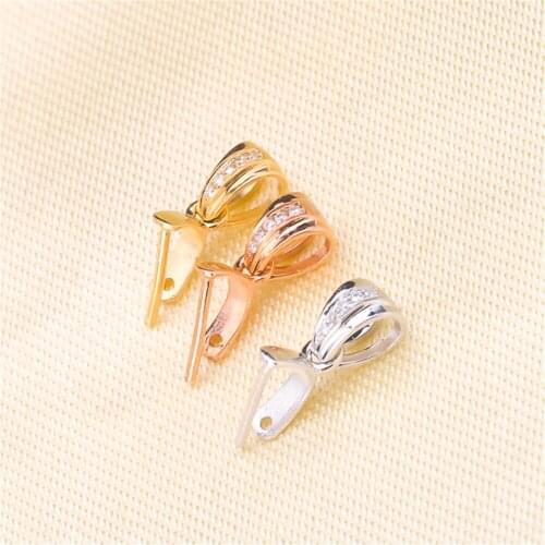 Solid 18K gold diamond inlaid jade pendant clasp necklace pendant fastener jade clasp diy melon seed jade clasp