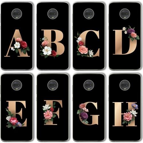 Ciciber Flower Art Letters A-H Case For Motorola Moto G10 G30 G9 G8 E7 E6S G7 G6 E6 G5 G5S E5 One Macro Plus Play Power Lite TPU