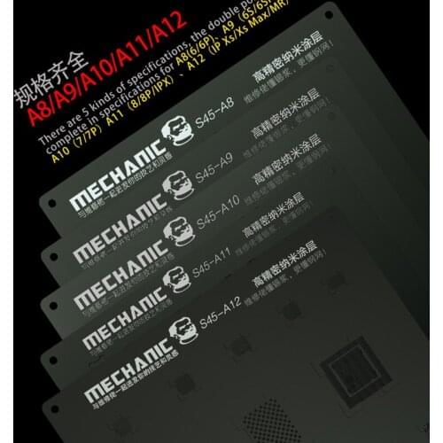 Mechanic 3D Groove Black Stencil for Phone A8 A9 A10 A11 A12 CPU NAND Baseband IC Chip BGA Reballing Tin Planting Template