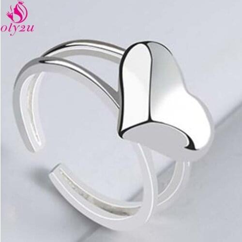Hot Sale Stainless Steel Female Ring Best Friend New Fashion Golden Heart Shaped Wedding Ring Retro Girl Couple Jewelry Gift