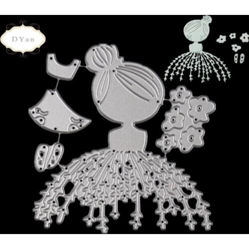 Gowing 3D Girl Set Carbon Steel Metal Cutting Dies Stencil for DIY Scrapbooking Paper Album Card Craft Embossing Dies Cut D039