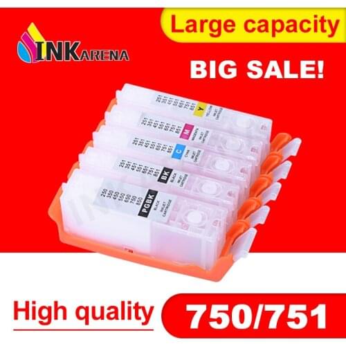 PGI750 CLI751 for Canon PIXMA IP7270 MG5470 MG5570 MG6470 MX727 MX927 IX6870 IX6770 Refillable Ink Cartridge PGI-750 CLI-751