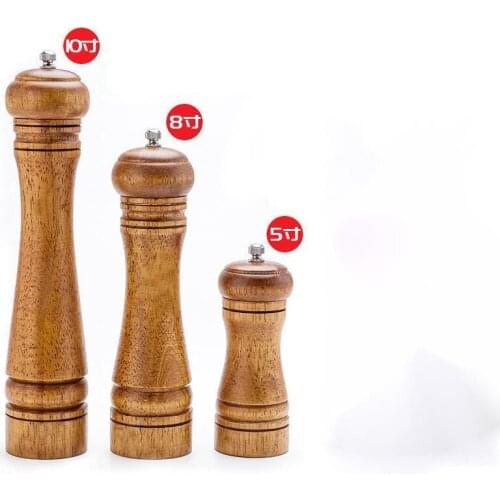 Classical Oak Wood Pepper Spice Mill Grinder Set Handheld Seasoning Mills Grinder Ceramic Grinding Core BBQ Tools Set