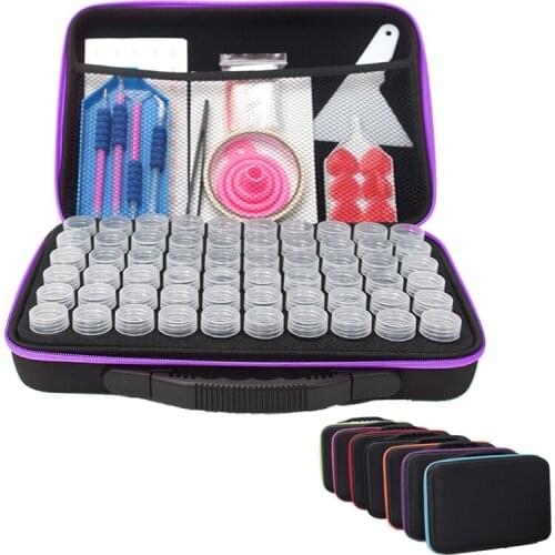 5D Diamond Painting Storage Box 30/60-Slot Embroidery Accessories Tools Jewelry Bead Storage Jar Ring Sparkling Rhinestones