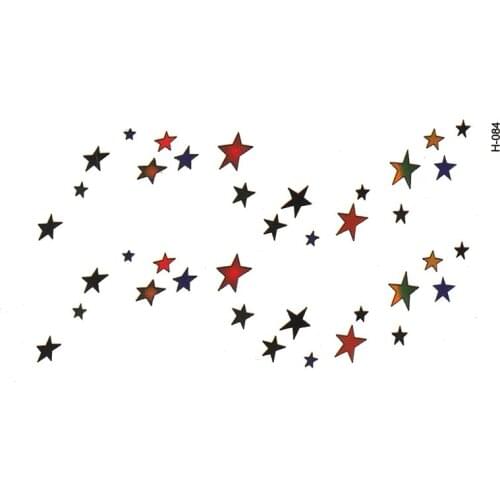 Colorful stars waterproof temporary tattoos tatuajes temporales glitter tattoo sleeve tatoo makeup xha tatto henna