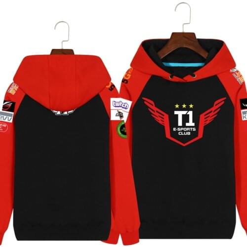 [STOCK]Game LOL World Champion S7 Team SKT T1 Player Uniform Thick Cotton Fleece Hoodie Jacket Pullover Faker Mens Top XS-4XL