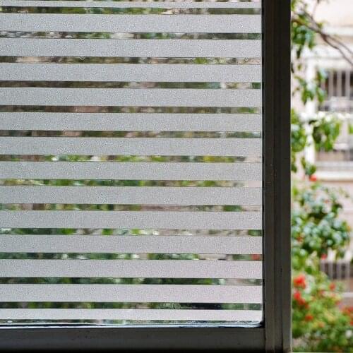 Window Sticker Stripe Window Decal Non-adhesive Privacy Film, Vinyl Glass Film Window Tint for Home Kitchen and Office