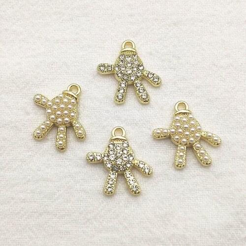 New arrival! 17x16mm10pcs Imitation pearl/rhinestone Charm for Earring Necklace Bracelet DIY Parts,Jewelry Findings & Components