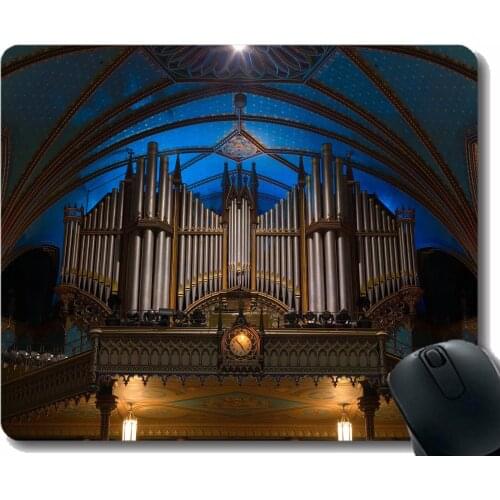 Rectangle Mouse Pad,Belief Faith Notre-Dame Cathedral Basilica Soul Continuation Rubber Mousepad Stitched Edges