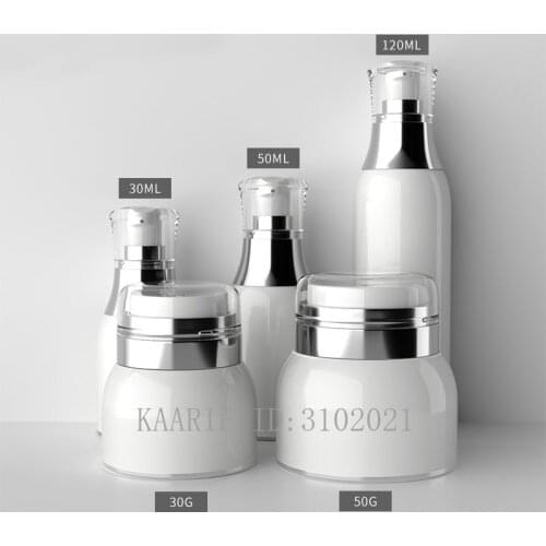 30ml50ml120ml 10pcs Empty White Airless Elegant Lotion Pump Bottle,Vacuum Emulsion Bottle, 30g50g Acrylic Cosmetic Cream Package