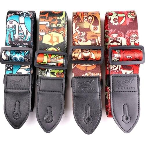 Nylon Guitar Strap for Acoustic Electric Guitar and Bass Multi-Color Guitar Belt Adjustable Printing Straps
