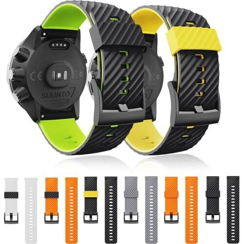 24mm Soft Silicone Band Strap for Suunto Spartan Sport Wrist HR Women Men Universal Watchband Bracelet for Suunto 7/ 9 Baro /D5