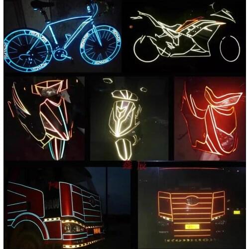 DIY Car Stickers Reflective Luminous Tape Bike Motorbike Truck Night Light Shining Warning Adhesive Glow Paper Auto Accessories