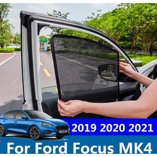 Car Window Sunshade Magnetic Mesh Curtain UV Rays Protection Sun Visor Sedan Hatchback Ford Focus MK4 2019 2020 2021 Accessories