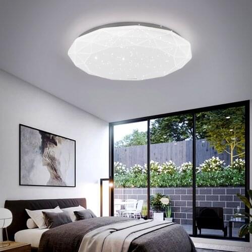 Modern LED Diamond Starry Sky Ceiling Light White Nordic Round Small Ceiling Lamp Shades for Bedroom Living Room Bathroom Lounge