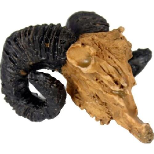 Reptile Terrarium Mini Ornament Lizard Snake Shelter Goat Skull Tank Decor