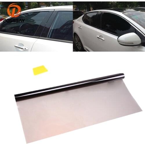 POSSBAY 50cmx300cm Car Side Window Tint Film Glass VLT 50% Car Auto Office House Commercial Solar Protection Sunshade Films