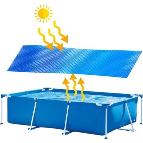 300x200cm Swimming Pool Protection Cover Pool Mat Solar Tarpaulin Rectangular Heat Insulation Film For Indoor Outdoor Frame Pool