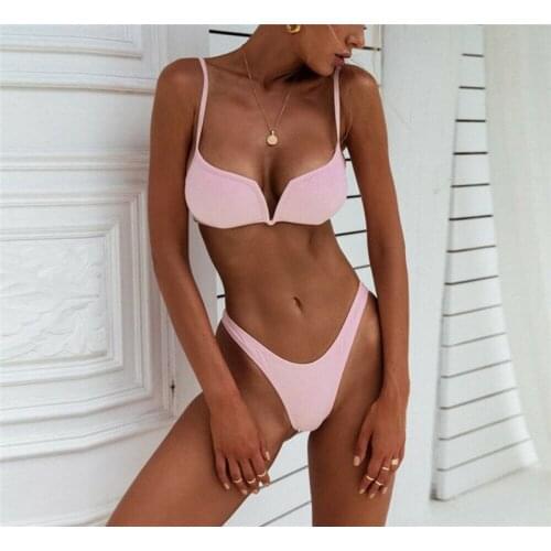 Women High Waist Push-up Padded Bra Bandage Bikini Set Swimsuit Swimwear Bathing