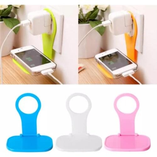 1PCS Folding Mobile Cell Phone Wall Plug Charger Mount Charging Rack Hanging Holder Kitchen Organizer Organizador Storage Box