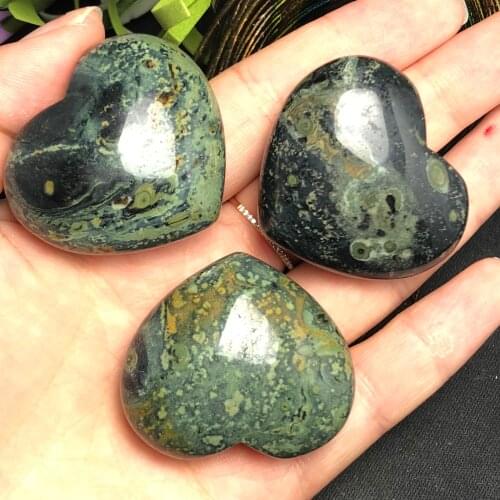 3Pcs Natural wood fossil carving love crafts home decoration