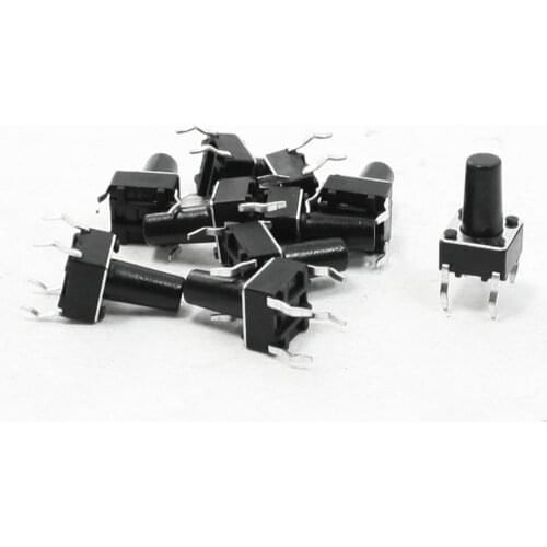 6x6x10mm Round Pushbutton 4 Terminal DIP PCB Momentary Tactile Switch