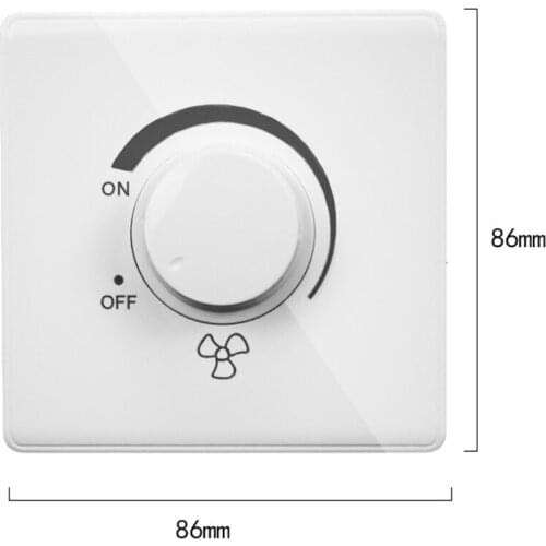 86 Type Ceiling Fan Adjustment Stepless Speed Controller Wall Switch 220V 10A for 15-300W Dimmer