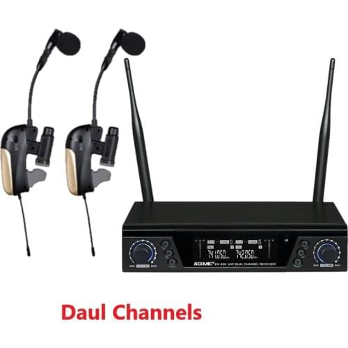 ACEMIC Dual Channel Wireless Saxophone Microphone True Diversity Wireless Saxophone System Musical Instrument Amplifier
