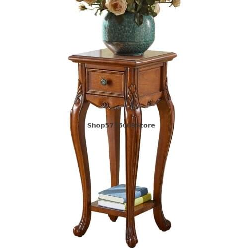 American solid wood flower stand living room floor flower pot stand European high-end luxury flower stand room built-in corner s