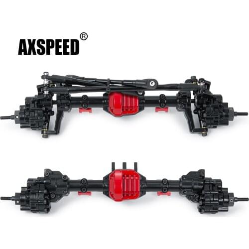 AXSPEED CNC Aluminum Alloy Front & Rear Portal Axle for Axial SCX10 II 90047 90046 1/10 RC Rock Crawler Car Truck Accessories