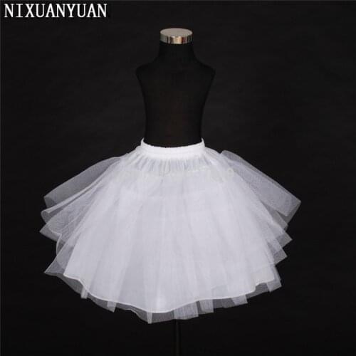 Free Shipping Top Quality Stock Three Layer Net White A-Line Flower Girl Dress Petticoat / Child Crinolines/Underskirt