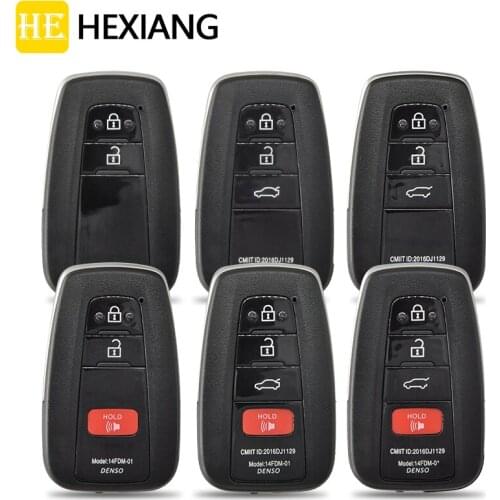 HE Xiang Car Key Shell Case For Toyota Corolla Camry Avalon Prado Prius CHR RAV4 Lexus 2017+Replace Promixity Card Housing Cover