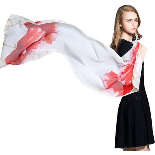 Womens Scarfs Fashionable Polyester Silk Shawl Scarves Chiffon Print Design Foulard Femme Hijab Polyester mujer seda bandana