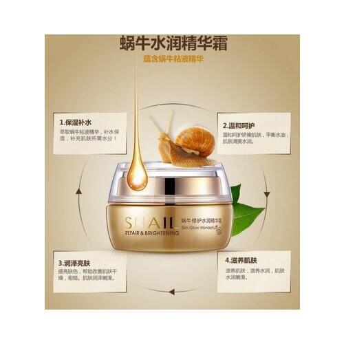 By dhl or ems 100pcs Skin Care Snail Deep Moisturizing Face Cream Hydrating Anti Wrinkle Anti-aging Whitening Day Cream new