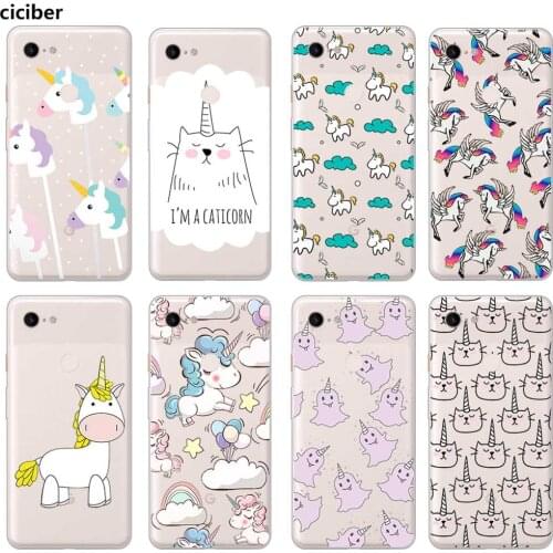 Unicorn Animal Phone Case For Google Pixel 5 4a 4 3a 3 2 XL Soft Silicone TPU Cover for Pixel 5XL 4XL 3XL 2XL Protect Back Funda